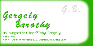 gergely barothy business card